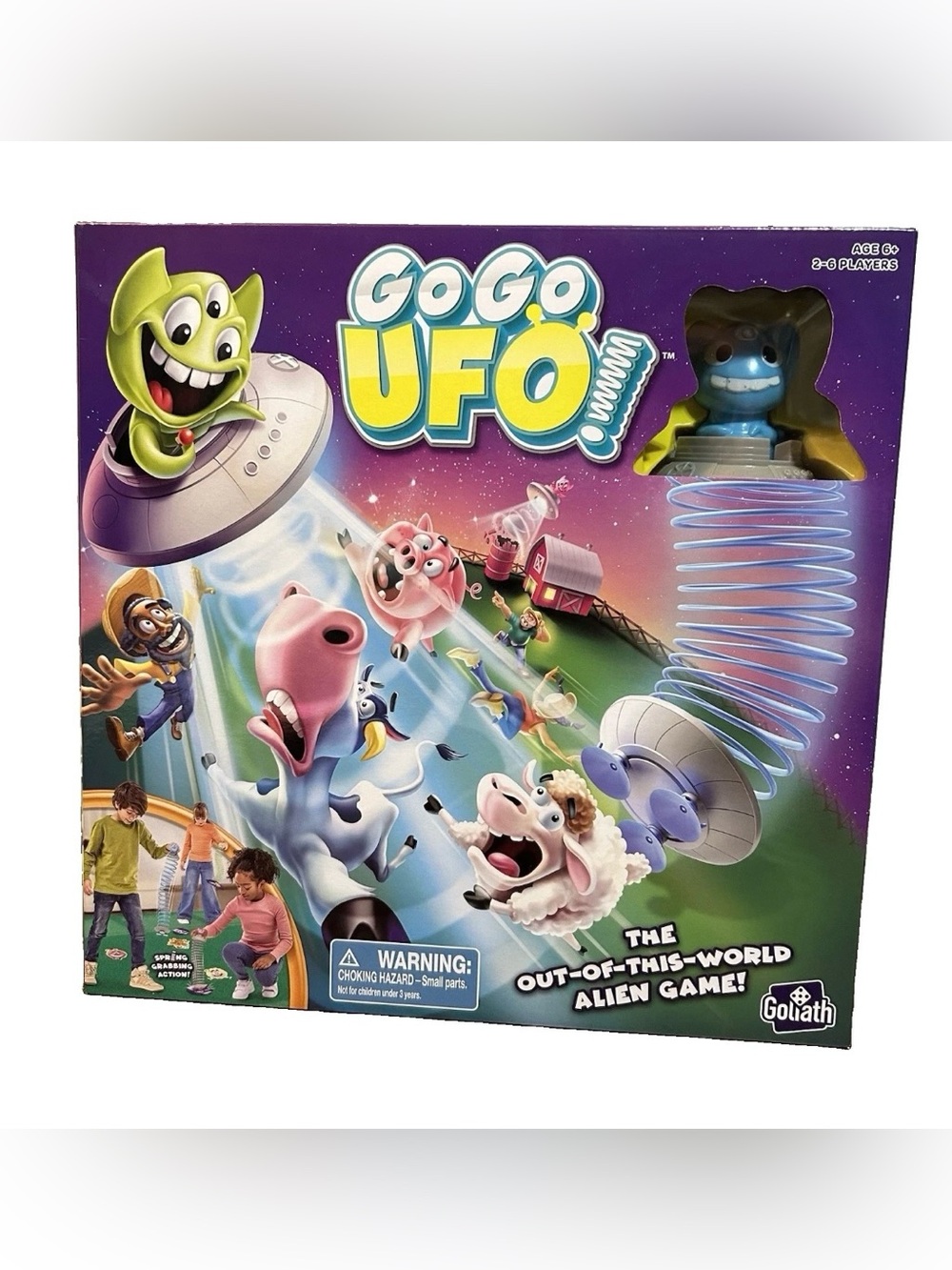 Goliath Go Go UFO Board Game Alien Adventure Slinky Action Kids Family Game NEW